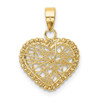 14k Yellow Gold Polished Wire Heart Pendant