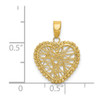14k Yellow Gold Polished Wire Heart Pendant