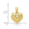 10k Yellow Gold Diamond-Cut Heart Pendant