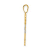 14k Yellow Gold and White Rhodium Diamond-cut Heart Key Pendant