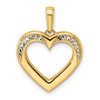 14k Yellow Gold and White Rhodium Diamond-cut Fancy Heart Pendant