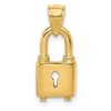 14k Yellow Gold Polished Lock Pendant