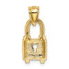 14k Yellow Gold Polished Lock Pendant