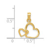 14k Yellow Gold Polished Intertwined Double Heart Pendant M2128