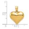 14k Yellow Gold Polished 3-D Puffed Heart Pendant C2909