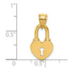 14k Yellow Gold Polished Heart Lock Pendant