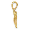 14k Yellow Gold Polished Key Tied To Heart Lock Pendant