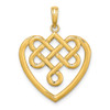 14k Yellow Gold Large Celtic Knot Heart Pendant