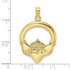 10k Yellow Gold Polished Large Claddagh Heart Pendant