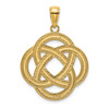 14k Yellow Gold Large Celtic Eternity Knot Circle Pendant
