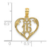 14k Yellow Gold 16 Inside Heart Pendant