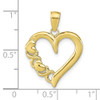 10k Yellow Gold Polished Heart and X Heart Pendant