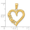 14k Yellow Gold Polished Heart and X Heart Pendant