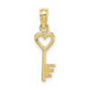 10k Yellow Gold Key w/Heart Pendant
