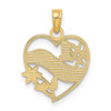 14k Yellow Gold #1 Mother In Heart Frame Pendant
