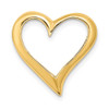 14k Yellow Gold 2-D Large Floating Heart Slide
