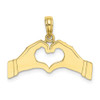 10k Yellow Gold Hands Forming A Heart Pendant