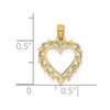 14k Yellow Gold Heart w/Lace Trim Pendant K7099