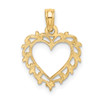 14k Yellow Gold Heart w/Lace Trim Pendant K7099