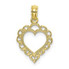 10k Yellow Gold Heart w/Lace Trim Pendant 10k7097