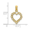 14k Yellow Gold Heart w/Lace Trim Pendant K7097