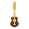 14k Yellow Gold Enameled Guitar Pendant