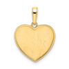14k Yellow Gold and White Rhodium Diamond-cut Angel on Heart Pendant