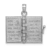 14k White Gold 3-D Holy Bible w/Lords Prayer Moveable Pendant