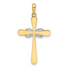 14k Yellow Gold w/ Rhodium Diamond-cut Cross and Infinity Pendant