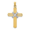 14k Gold With Rhodium-Plating Passion Cross Pendant