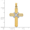 14k Gold With Rhodium-Plating Passion Cross Pendant