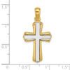 14k Gold with Rhodium-Plating and Polished Cross Pendant