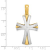 14k Gold With Rhodium-Plating Cross Pendant