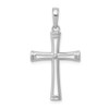 14K White Gold Polished and Cut-Out Cross Pendant
