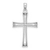 14K White Gold Polished and Cut-Out Cross Pendant
