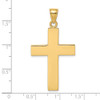 14k Yellow Gold 2-D Polished Large Block Cross w/Open Back Pendant