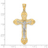 14k Gold With Rhodium-Plating Crucifix Pendant