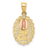 14k Two-tone Gold w/White Rhodium Lady of Guadalupe 15 Pendant