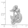 14k White Gold Satin and Diamond-cut Mermaid Slide Pendant