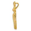 14k Yellow Gold Polished and Satin Diamond-cut Mermaid Slide Pendant