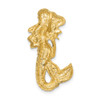 14k Yellow Gold Polished and Satin Diamond-cut Mermaid Slide Pendant