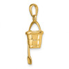 14k Yellow Gold Polished 3-Dimensional Moveable Pail and Shovel Pendant