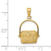 14k Yellow Gold Large Nantucket Basket Pendant