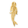 14k Yellow Gold and White Rhodium Brushed Mermaid Slide Pendant
