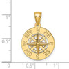 14k Yellow Gold Nautical Compass Pendant K7856