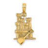 14k Yellow Gold 3-D Sand Castle w/Shovel Pendant