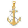 14k Yellow and White Gold Anchor w/ Rope Pendant K3081