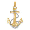14k Yellow and White Gold Anchor w/ Rope Pendant K3081