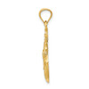 14k Yellow Gold Satin Diamond-Cut Anchor Pendant