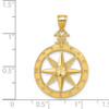 14k Yellow Gold Diamond-cut Polished Compass Pendant K6096